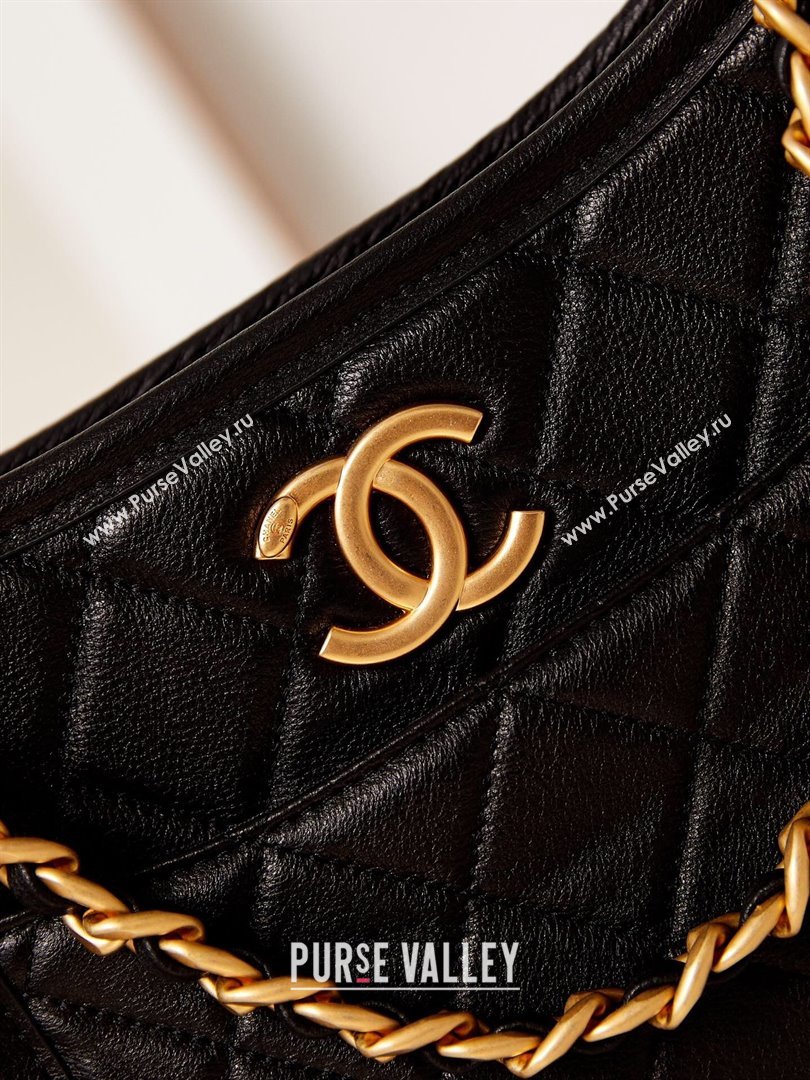 Chanel Calfskin Hobo Bag AS4666 Black 2024 (yezi-240412021)