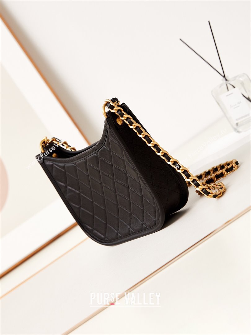 Chanel Calfskin Hobo Bag AS4666 Black 2024 (yezi-240412021)