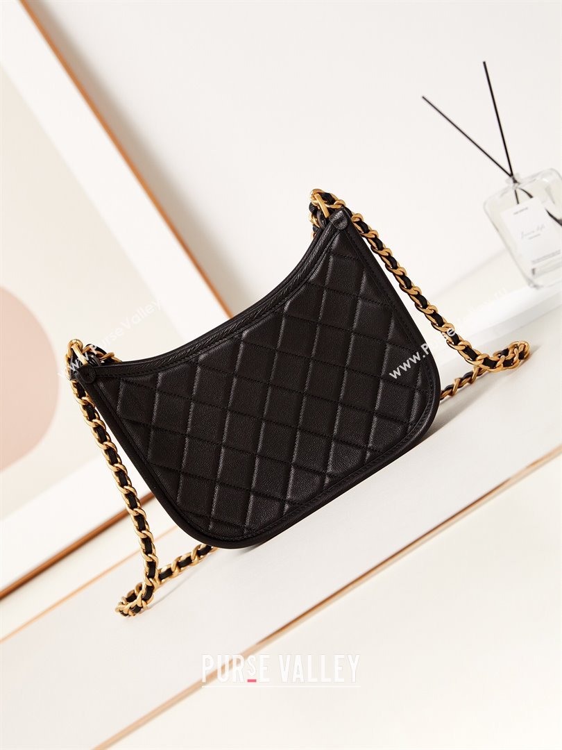 Chanel Calfskin Hobo Bag AS4666 Black 2024 (yezi-240412021)