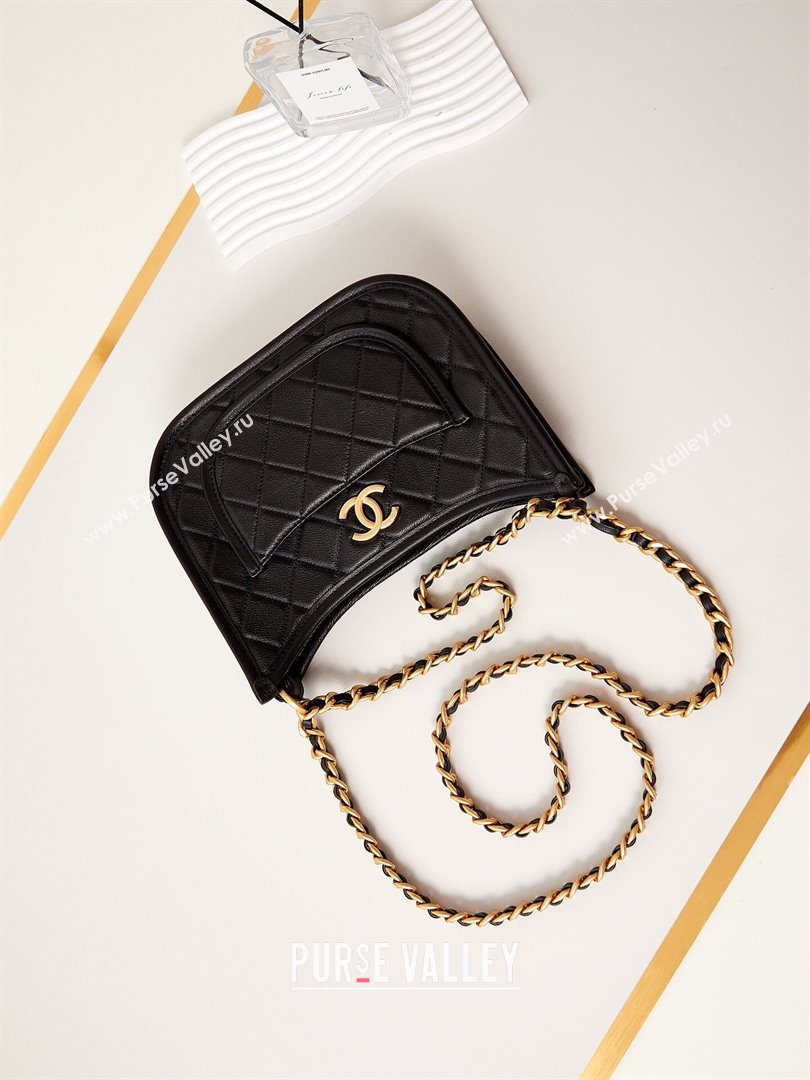 Chanel Calfskin Hobo Bag AS4666 Black 2024 (yezi-240412021)