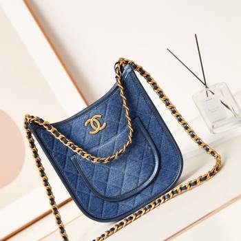 Chanel Washed Denim Hobo Bag AS4532 Blue 2024 (yezi-240412022)
