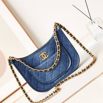 Chanel Washed Denim Hobo Bag AS4666 Blue 2024 (yezi-240412020)