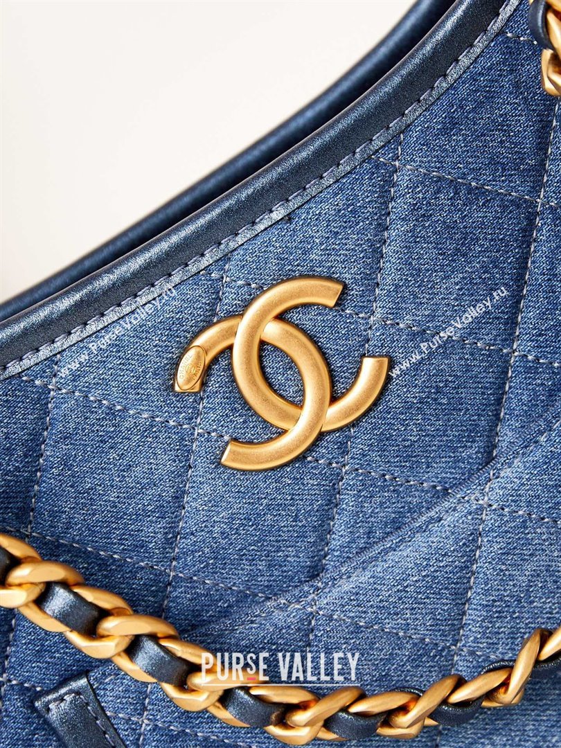 Chanel Washed Denim Hobo Bag AS4532 Blue 2024 (yezi-240412022)