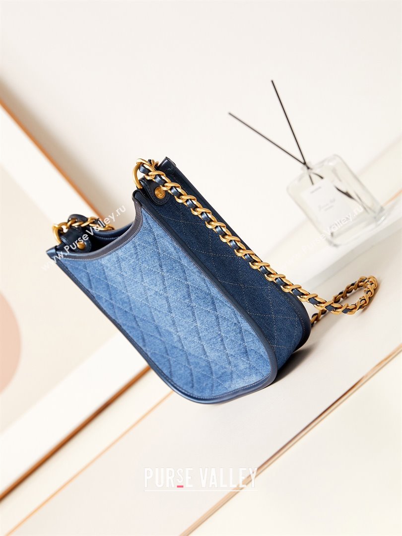 Chanel Washed Denim Hobo Bag AS4532 Blue 2024 (yezi-240412022)