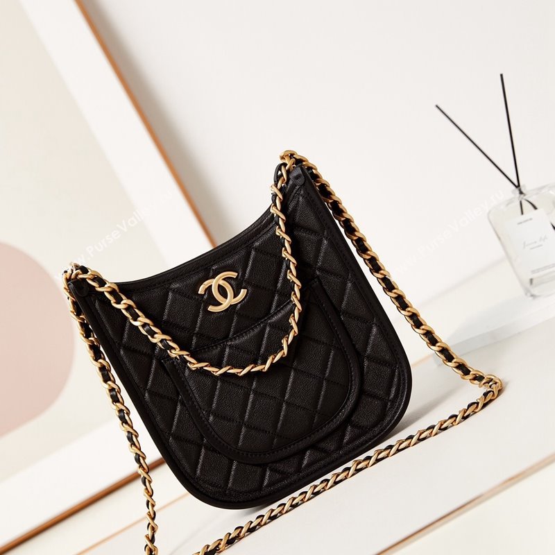 Chanel Calfskin Hobo Bag AS4532 Black 2024 (yezi-240412023)