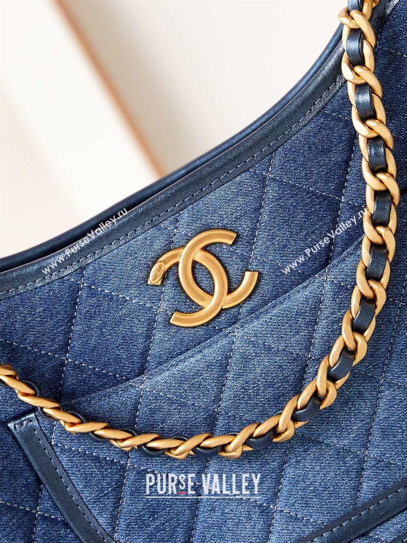 Chanel Washed Denim Hobo Bag AS4666 Blue 2024 (yezi-240412020)