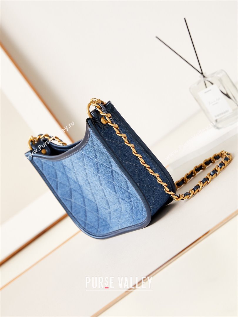 Chanel Washed Denim Hobo Bag AS4666 Blue 2024 (yezi-240412020)