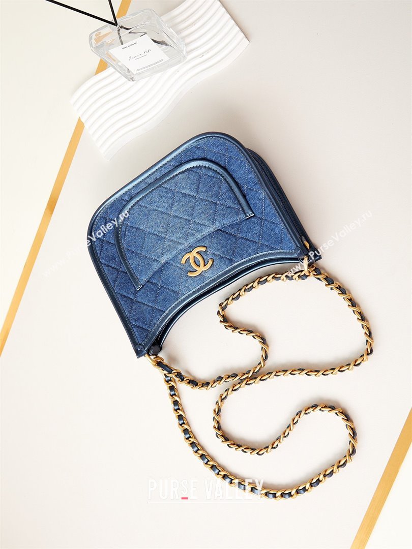Chanel Washed Denim Hobo Bag AS4666 Blue 2024 (yezi-240412020)