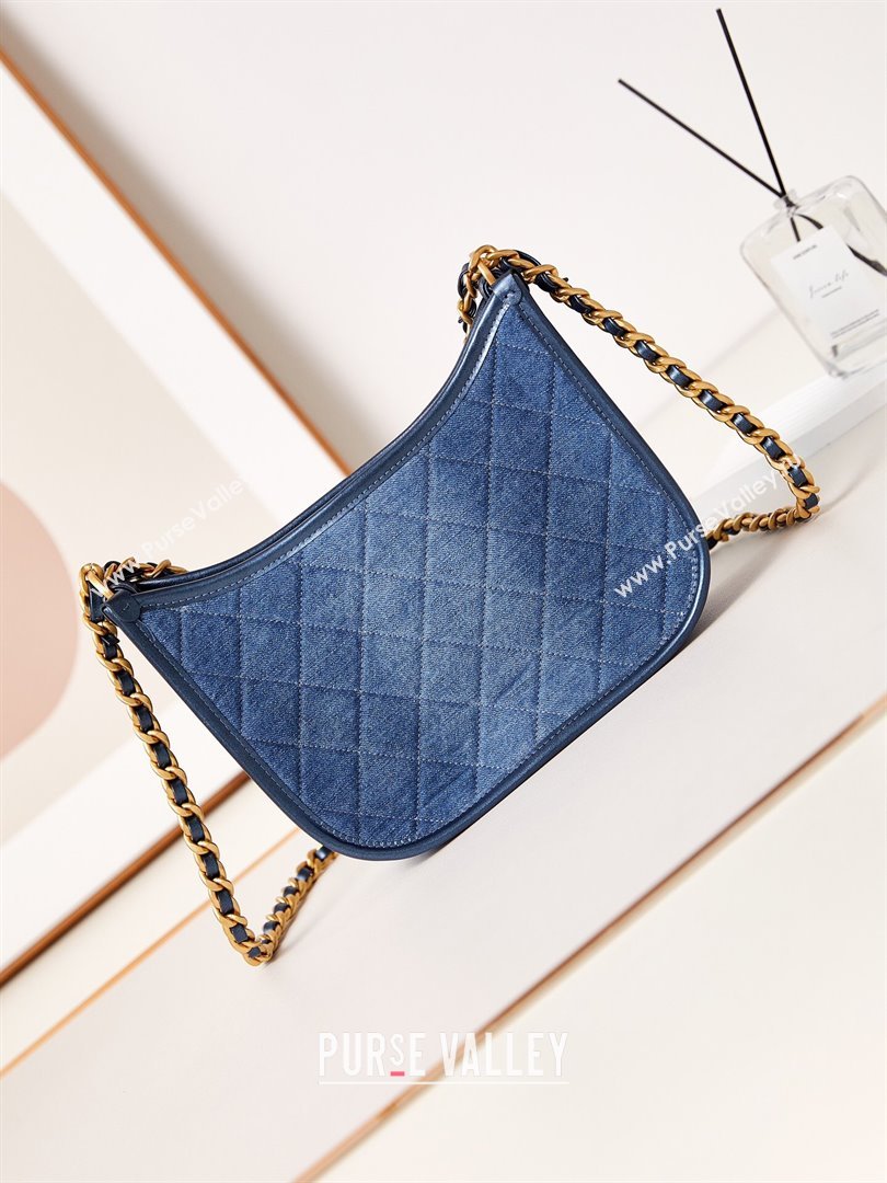 Chanel Washed Denim Hobo Bag AS4666 Blue 2024 (yezi-240412020)