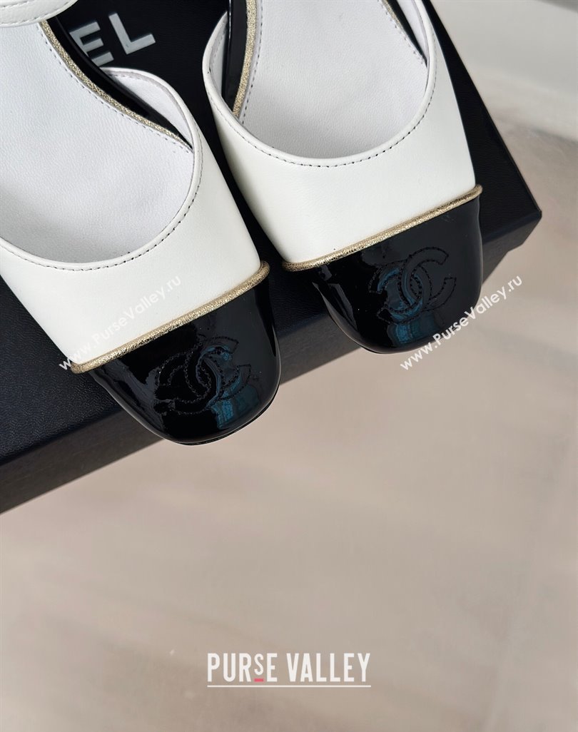 Chanel Calfskin Heel Sandals 4.5/8.5cm with Double Ankle Strap White 2024 (MD-240424041)