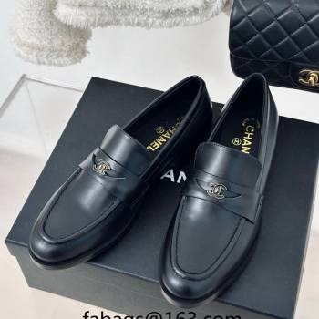 Chanel Shiny Calfskin Loafers G45504 Black 2024 (MD-240424046)