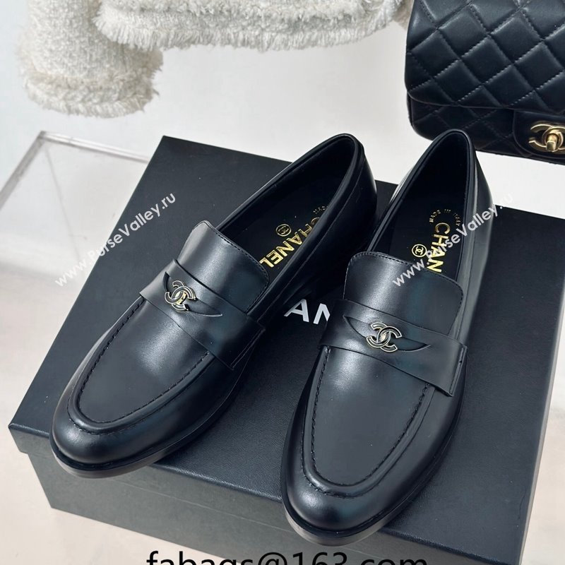 Chanel Shiny Calfskin Loafers G45504 Black 2024 (MD-240424046)