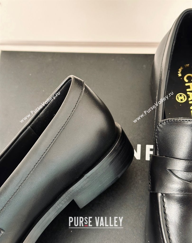 Chanel Shiny Calfskin Loafers G45504 Black 2024 (MD-240424046)