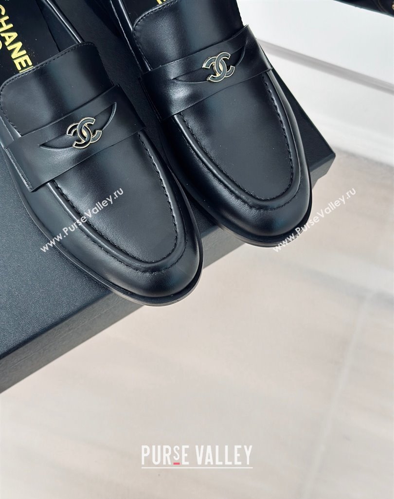 Chanel Shiny Calfskin Loafers G45504 Black 2024 (MD-240424046)