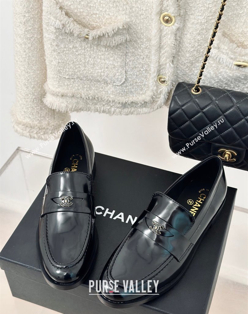 Chanel Patent Calfskin Loafers G45504 Black 2024 (MD-240424048)