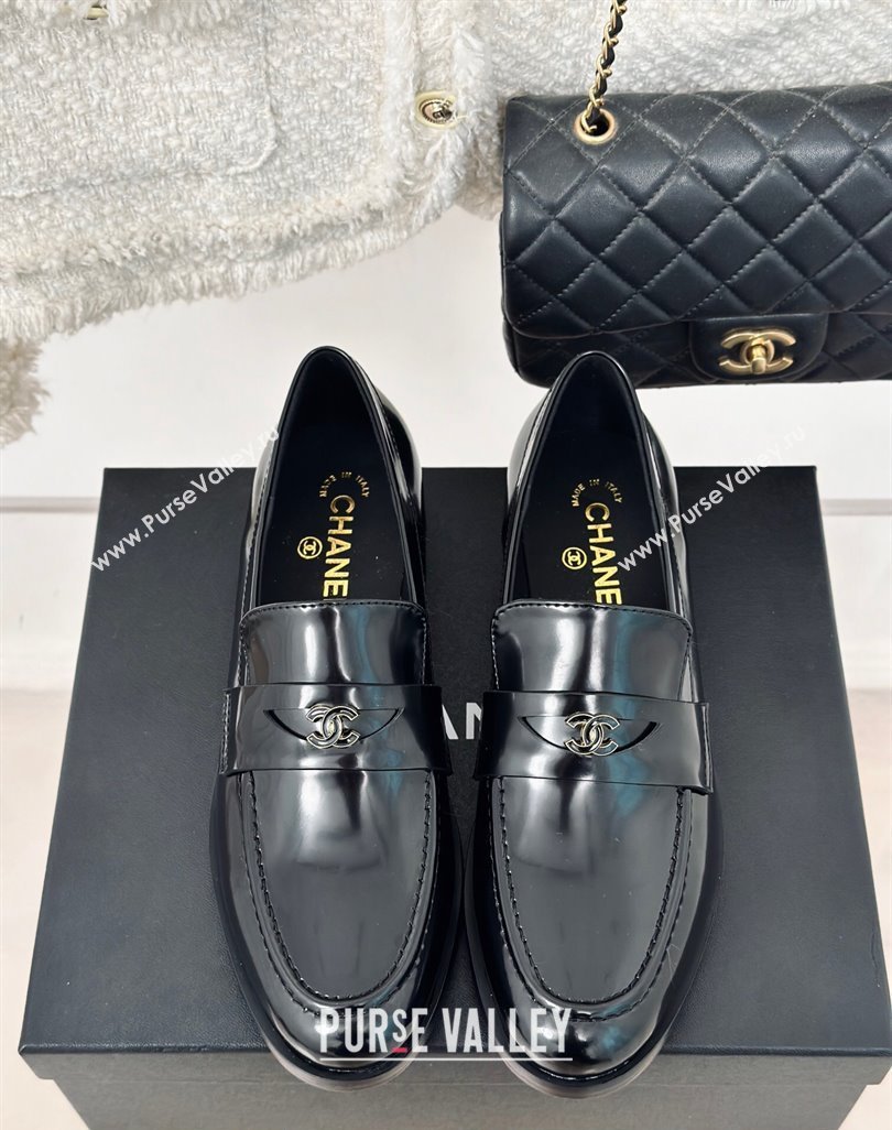 Chanel Patent Calfskin Loafers G45504 Black 2024 (MD-240424048)