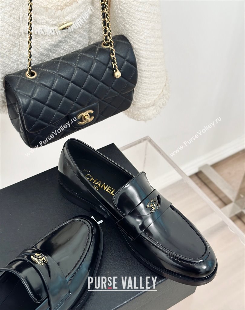 Chanel Patent Calfskin Loafers G45504 Black 2024 (MD-240424048)