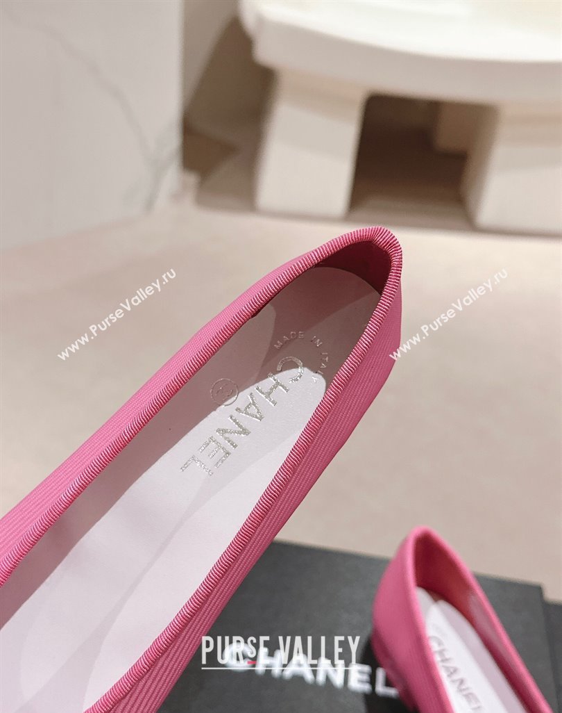 Chanel Striped Fabric Ballet Flat with Bow G45512 Pink 2024 (MD-240423140)