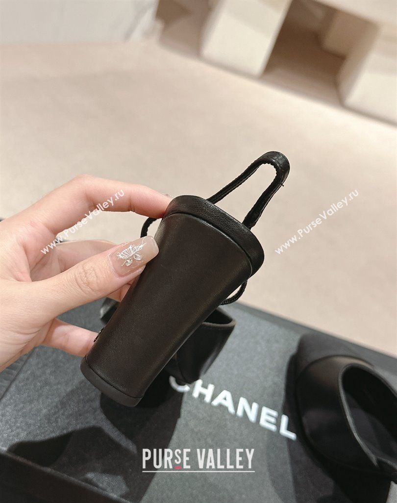 Chanel Lambskin Grosgrain Slingbacks Pumps 9cm G45509 Black 2024 (MD-240423106)