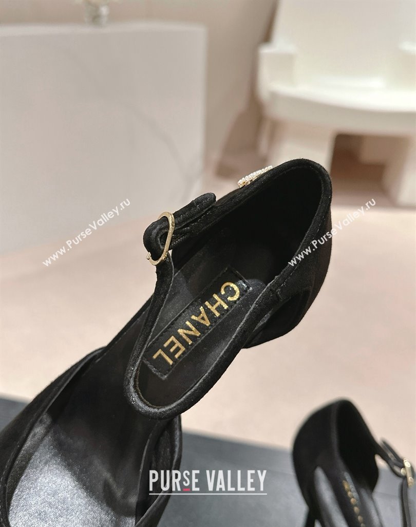 Chanel Suede Platform High Heel Sandals Black2 2024 0424 (MD-240424174)