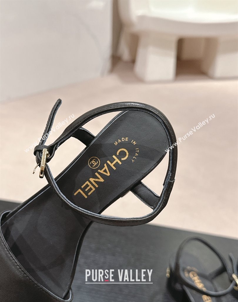 Chanel Lambskin Heel Sandals 4.5cm Black 2024 042302 (MD-240423050)