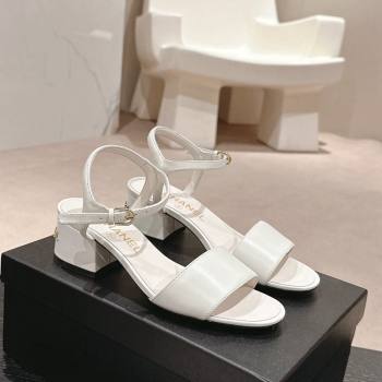 Chanel Lambskin Heel Sandals 4.5cm White 2024 042302 (MD-240423051)