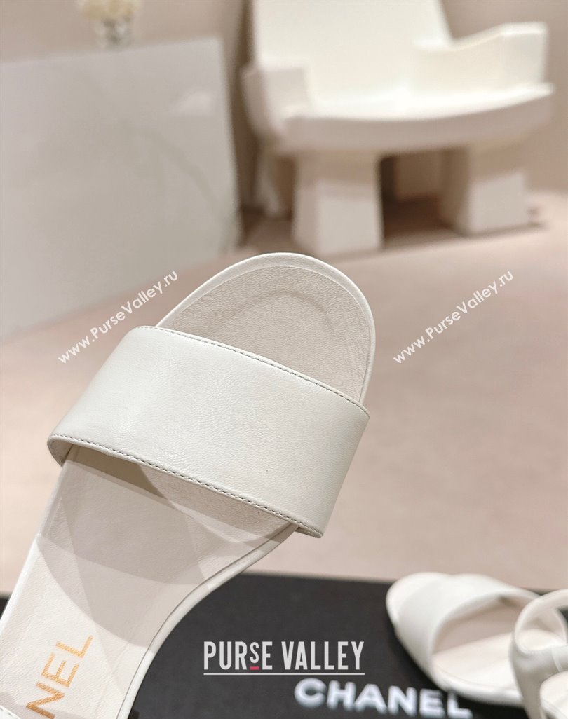 Chanel Lambskin Heel Sandals 4.5cm White 2024 042302 (MD-240423051)