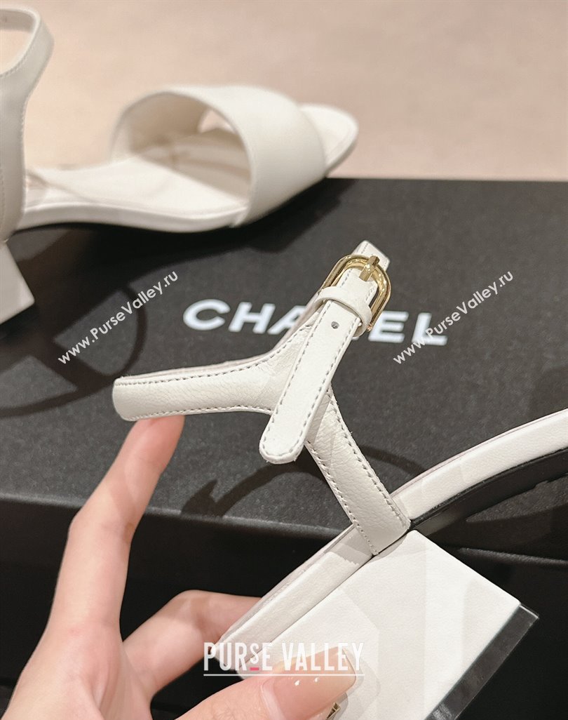 Chanel Lambskin Heel Sandals 4.5cm White 2024 042302 (MD-240423051)