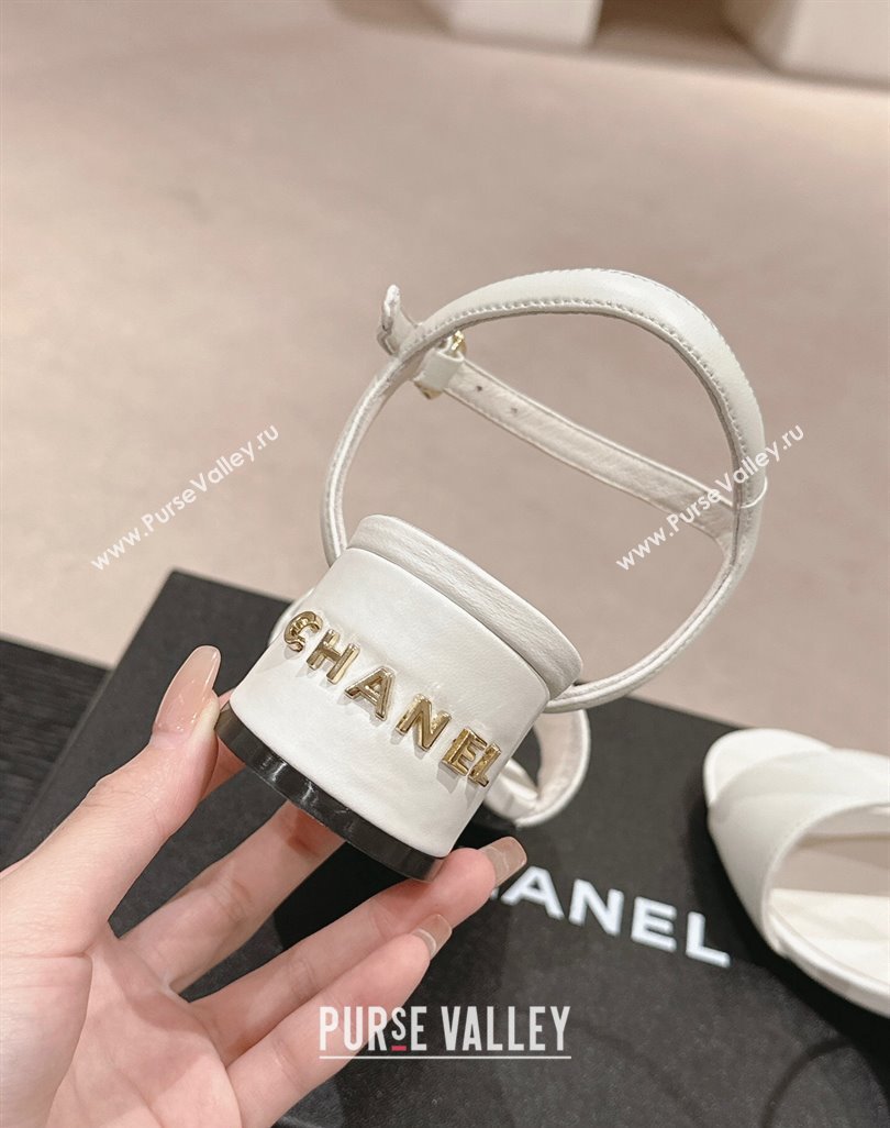 Chanel Lambskin Heel Sandals 4.5cm White 2024 042302 (MD-240423051)