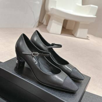Chanel Lambskin Grosgrain Mary Janes Pumps 6.5cm Black 2024 0423 (MD-240423090)