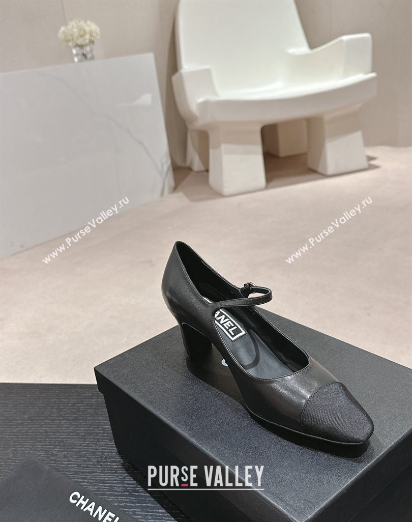 Chanel Lambskin Grosgrain Mary Janes Pumps 6.5cm Black 2024 0423 (MD-240423090)