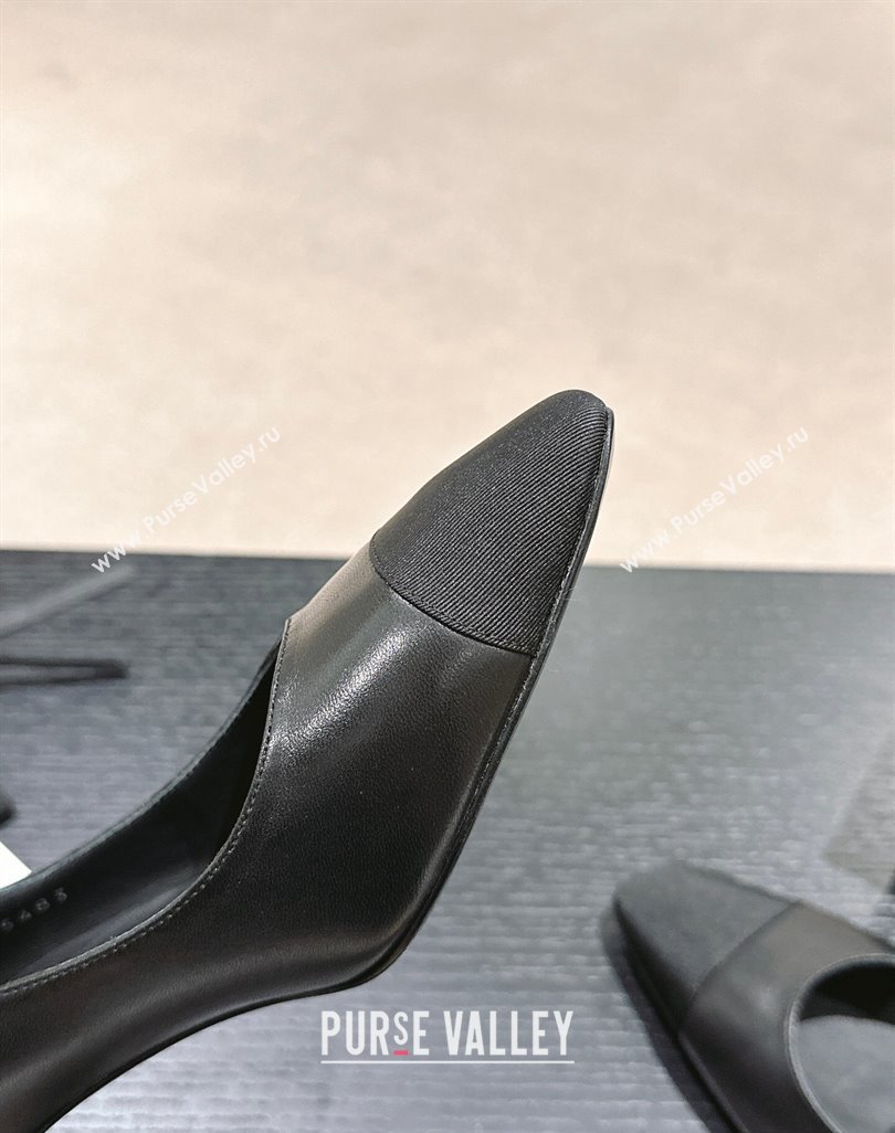 Chanel Lambskin Grosgrain Mary Janes Pumps 6.5cm Black 2024 0423 (MD-240423090)