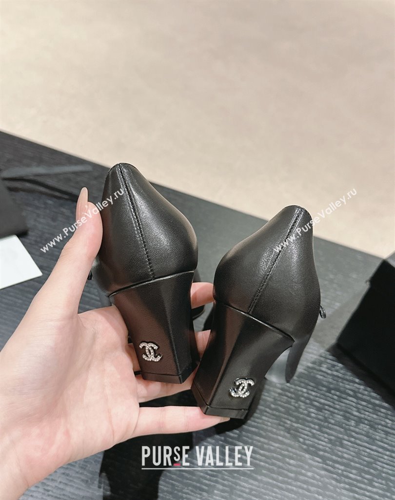Chanel Lambskin Grosgrain Mary Janes Pumps 6.5cm Black 2024 0423 (MD-240423090)