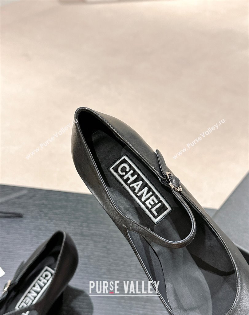 Chanel Lambskin Grosgrain Mary Janes Pumps 6.5cm Black 2024 0423 (MD-240423090)