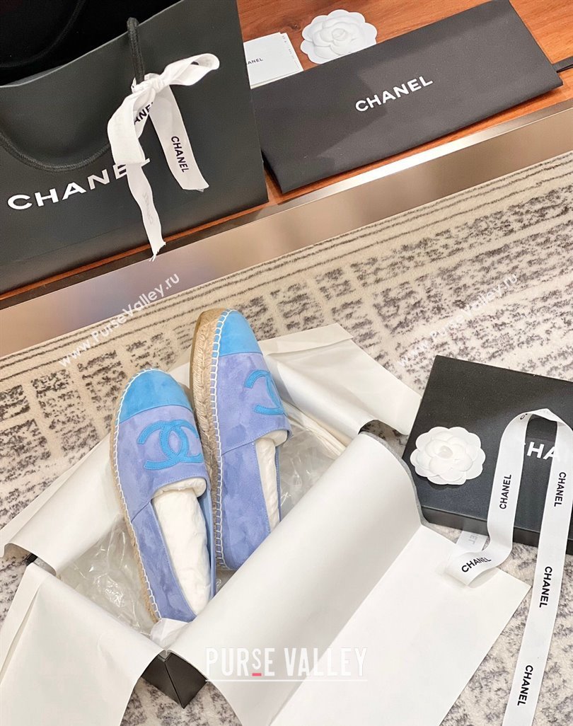 Chanel Suede Espadrilles Flat Blue 2024 042501 (KL-240425015)