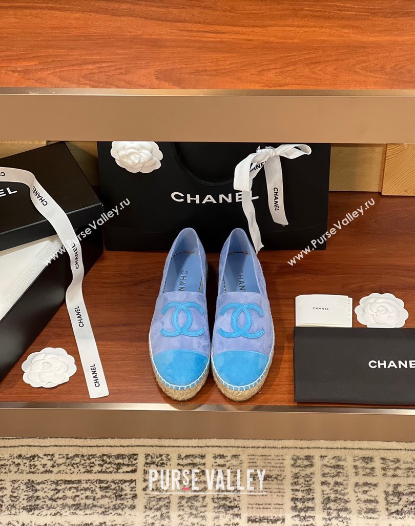 Chanel Suede Espadrilles Flat Blue 2024 042501 (KL-240425015)