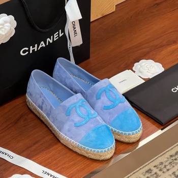 Chanel Suede Espadrilles Flat Blue 2024 042501 (KL-240425015)