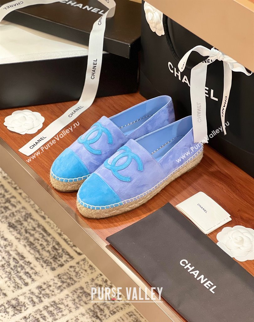 Chanel Suede Espadrilles Flat Blue 2024 042501 (KL-240425015)