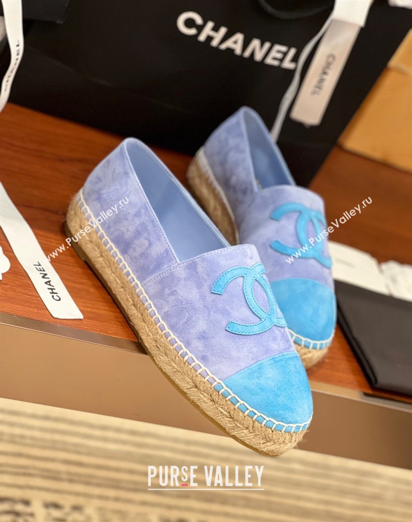 Chanel Suede Espadrilles Flat Blue 2024 042501 (KL-240425015)