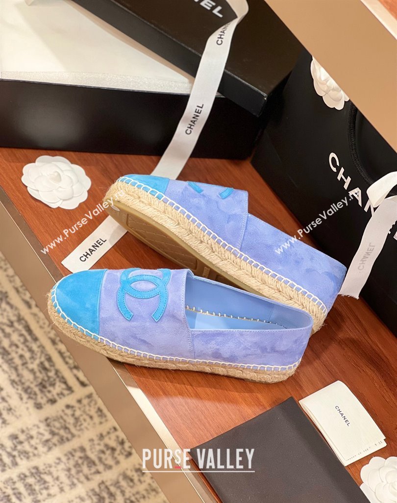 Chanel Suede Espadrilles Flat Blue 2024 042501 (KL-240425015)