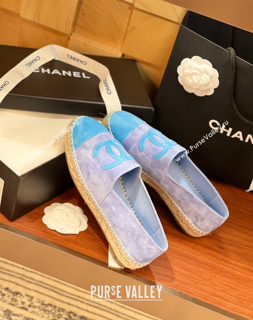 Chanel Suede Espadrilles Flat Blue 2024 042501 (KL-240425015)