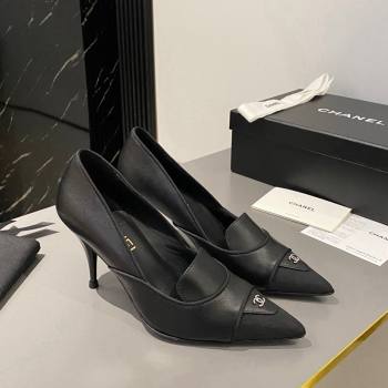 Chanel Lambskin Grosgrain Pointed Pumps 7.5cm Black 2024 032202 (MD-240424022)
