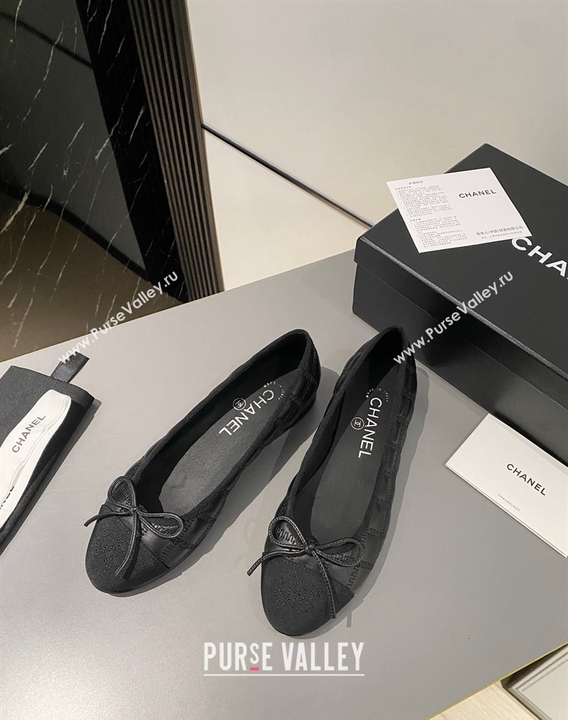 Chanel Quilted Lambskin Grosgrain Ballet Flat with Bow G45591 Black 2024 (MD-240423135)