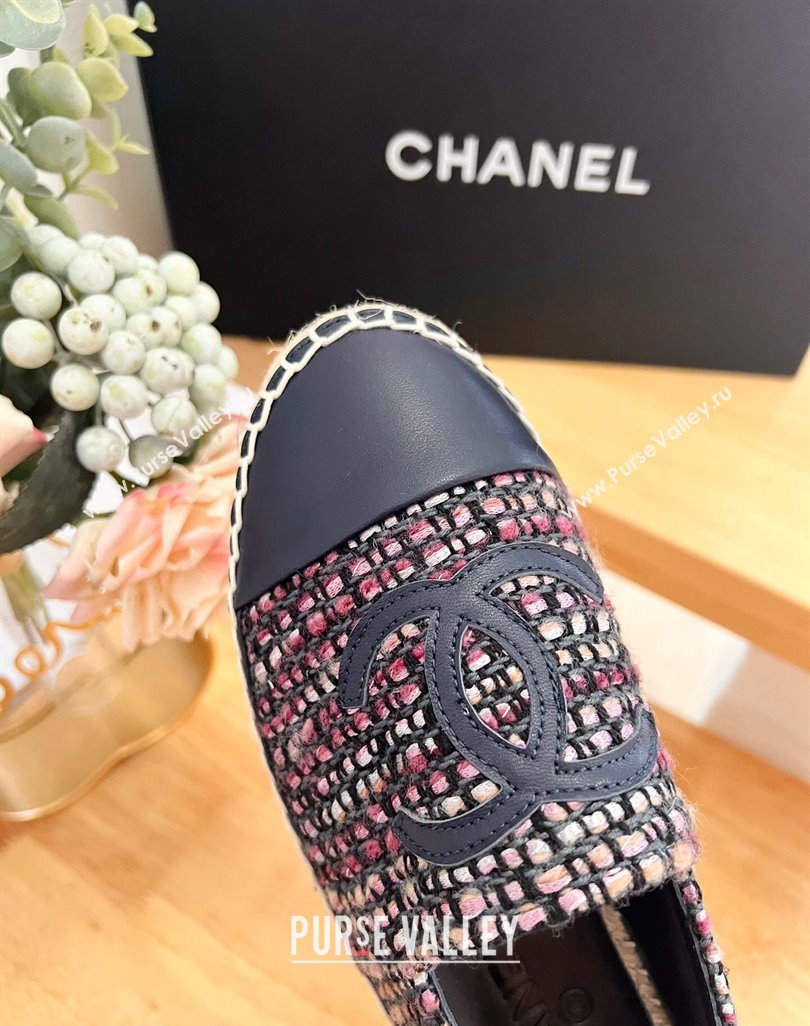Chanel Tweed Lambskin Espadrilles Flats G29762 Purple 2024 (HB-240424206)