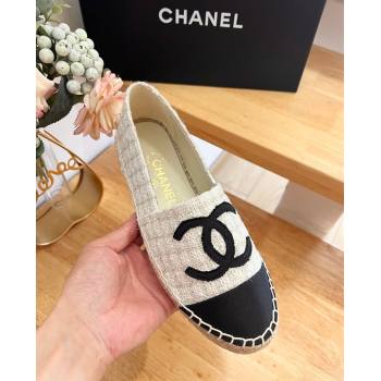 Chanel Tweed Grosgrain Espadrilles Flats G29762 White 2024 (HB-240424208)