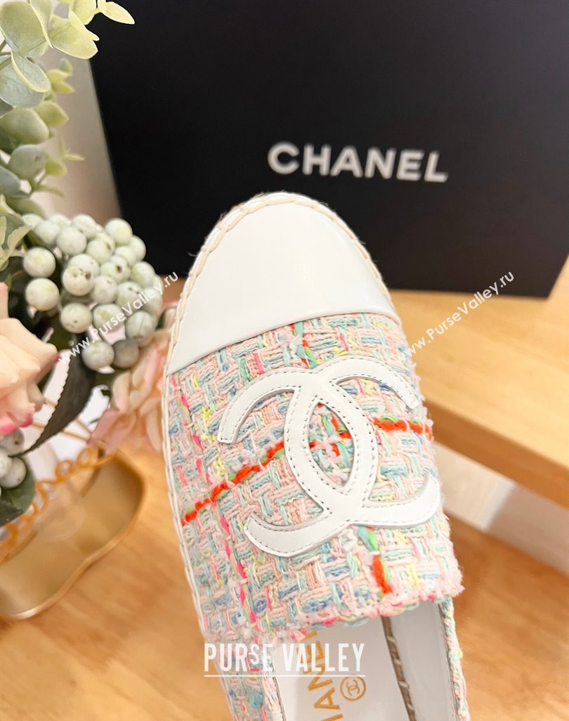 Chanel Tweed Lambskin Espadrilles Flats G29762 Pink 2024 (HB-240424209)
