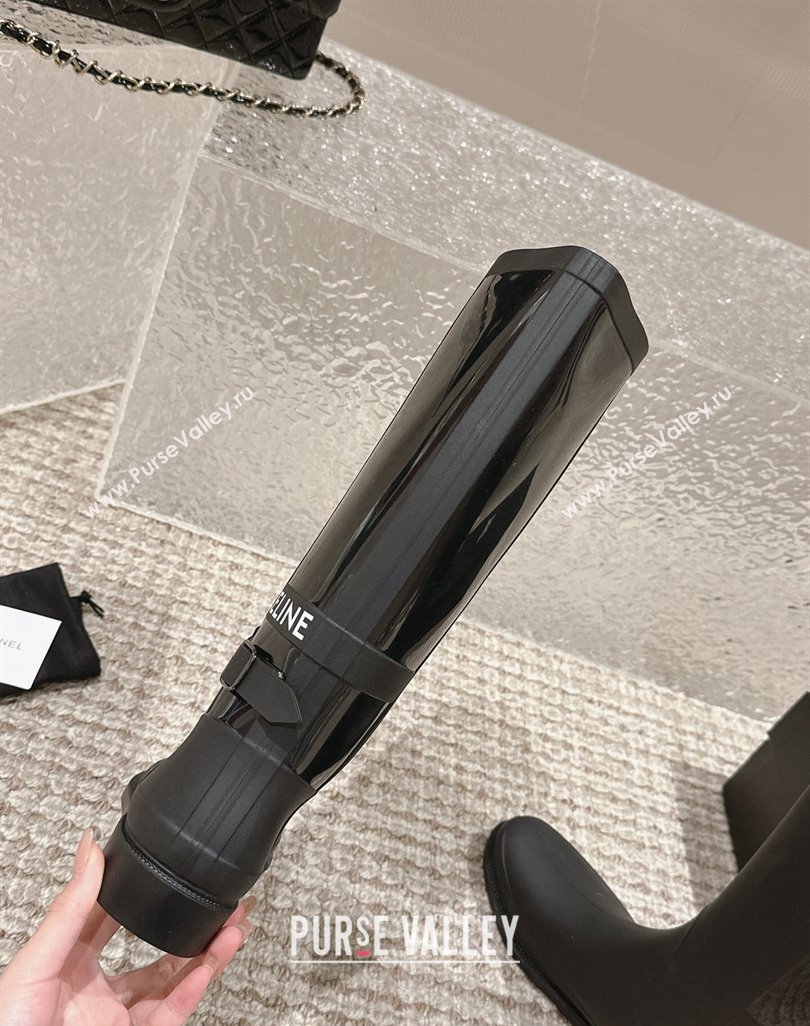 Chanel Rubber High Rain Boots with Buckle Black 2024 0425 (MD-240425063)