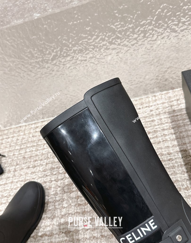 Chanel Rubber High Rain Boots with Buckle Black 2024 0425 (MD-240425063)