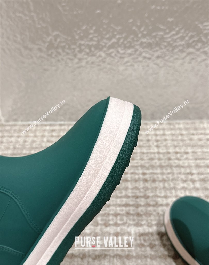Chanel Rubber Ankle Rain Boots with White Trim Green 2024 0425 (MD-240425065)