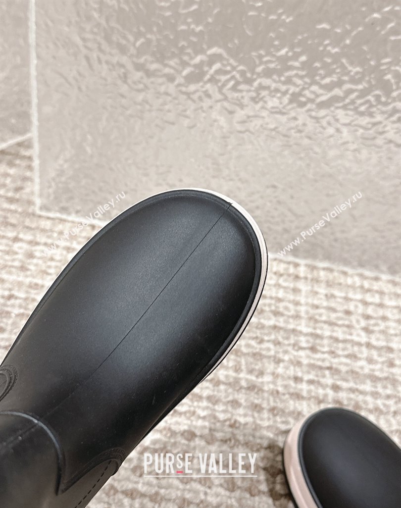 Chanel Rubber Ankle Rain Boots with White Trim Black 2024 0425 (MD-240425066)